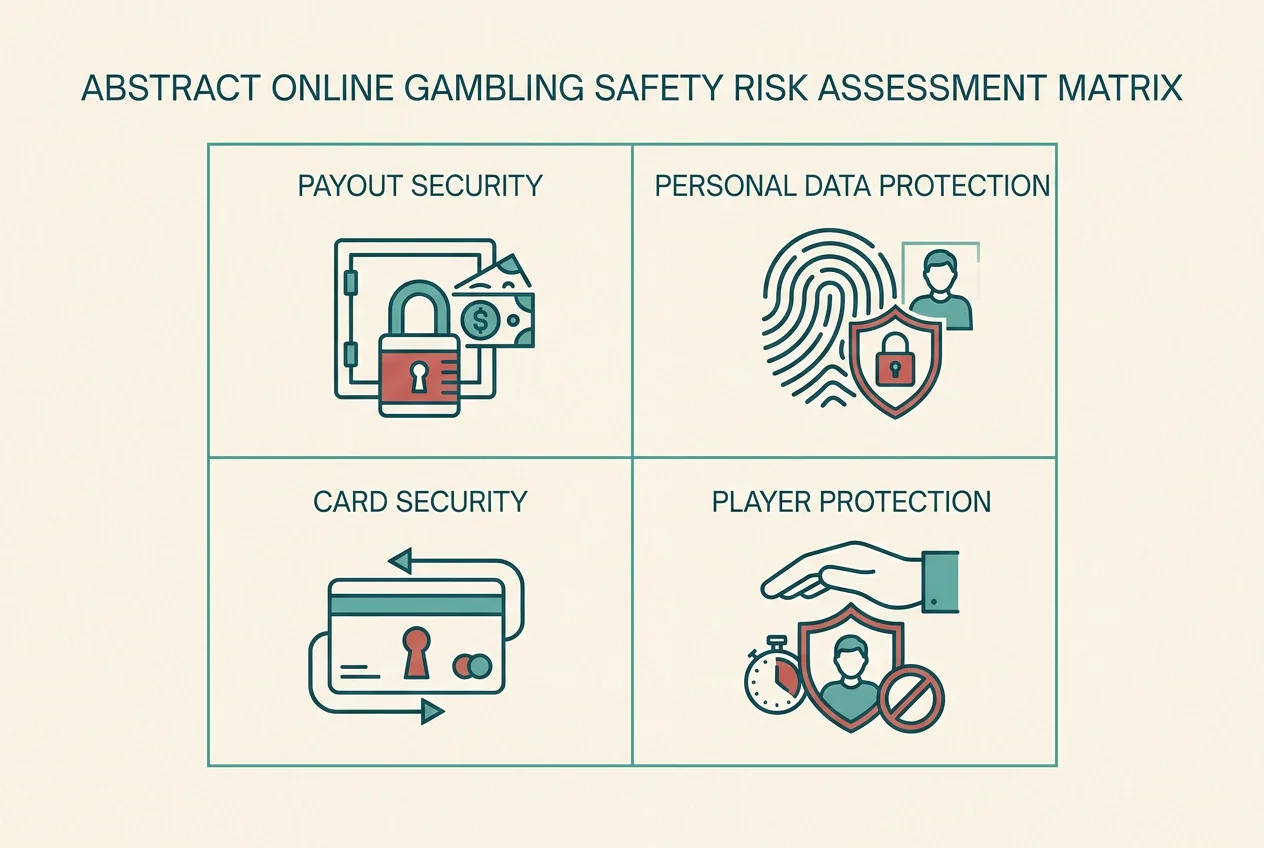 Risikomatrix zu Auszahlung, Daten und Spielerschutz bei nicht bewilligten Angeboten